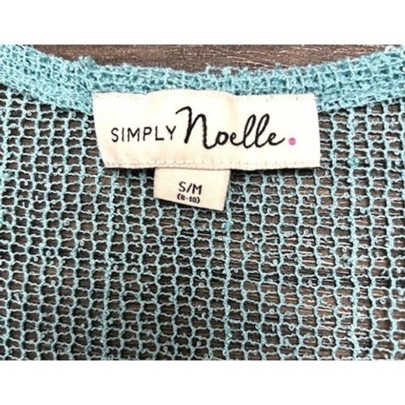 Simply Noelle Swim Coverup S/M Aqua Blue Sheer Lace Trim Summer Coquette - Picture 3 of 10